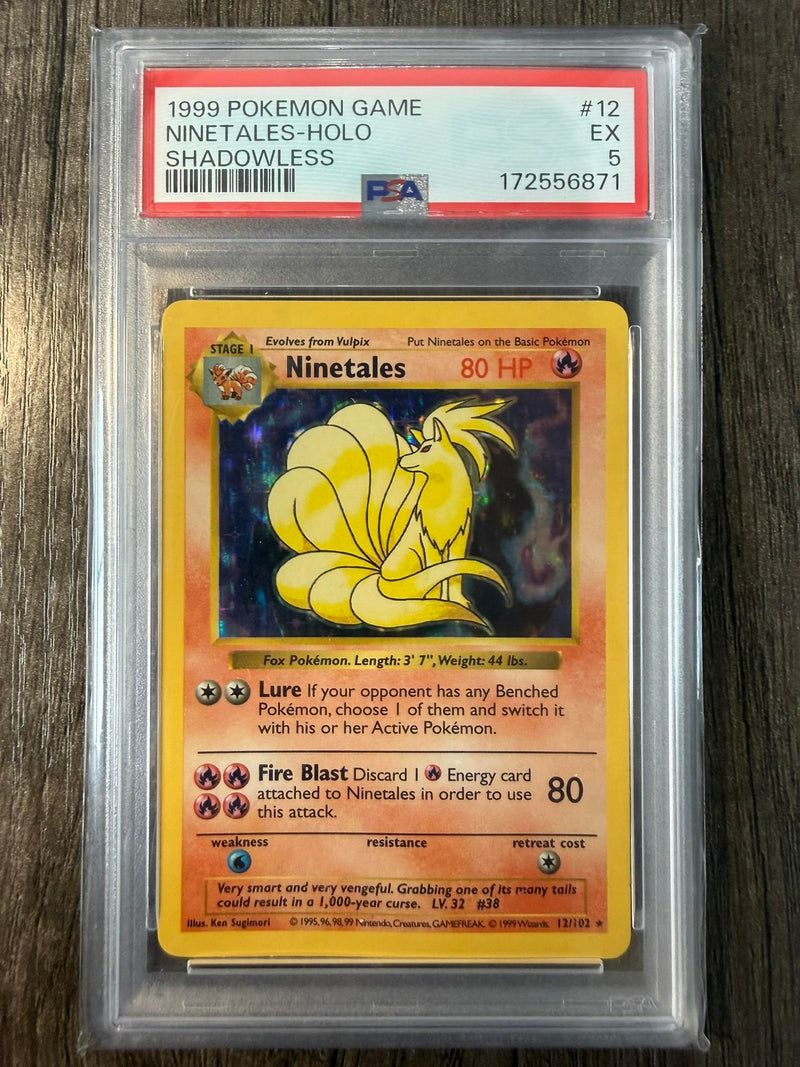 Ninetales-Holo #12 1999 Pokemon Game PSA 5 Shadowless