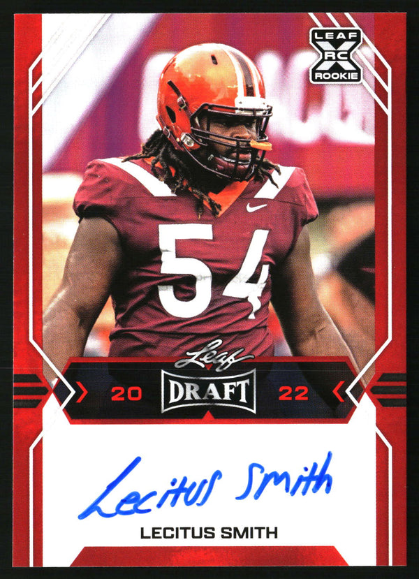 Lecitus Smith 2022 Leaf Draft #BA-LS1 Autographs Red AU