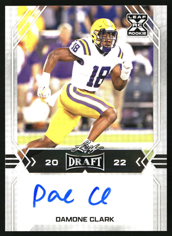 Damone Clark 2022 Leaf Draft #BA-DC1 Autographs AU