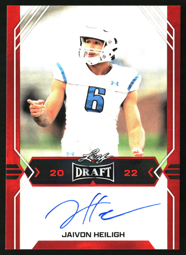 Jaivon Heiligh 2022 Leaf Draft #BA-JH1 Autographs Red AU