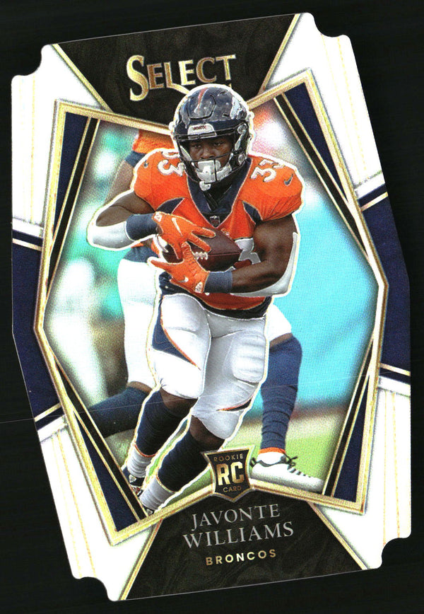 Javonte Williams 2021 Panini Select #157 Silver Prizm Die Cut RC