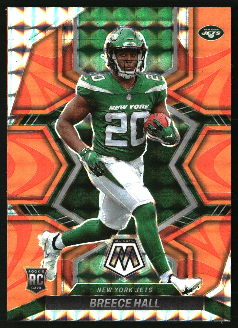 Breece Hall 2022 Panini Mosaic #307 Mosaic Reactive Orange RC