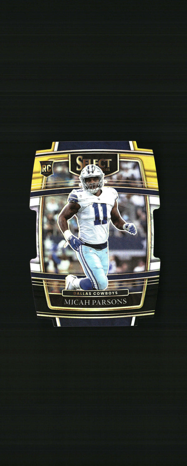 Micah Parsons 2021 Panini Select #85 Black and Gold Prizm Die Cut RC