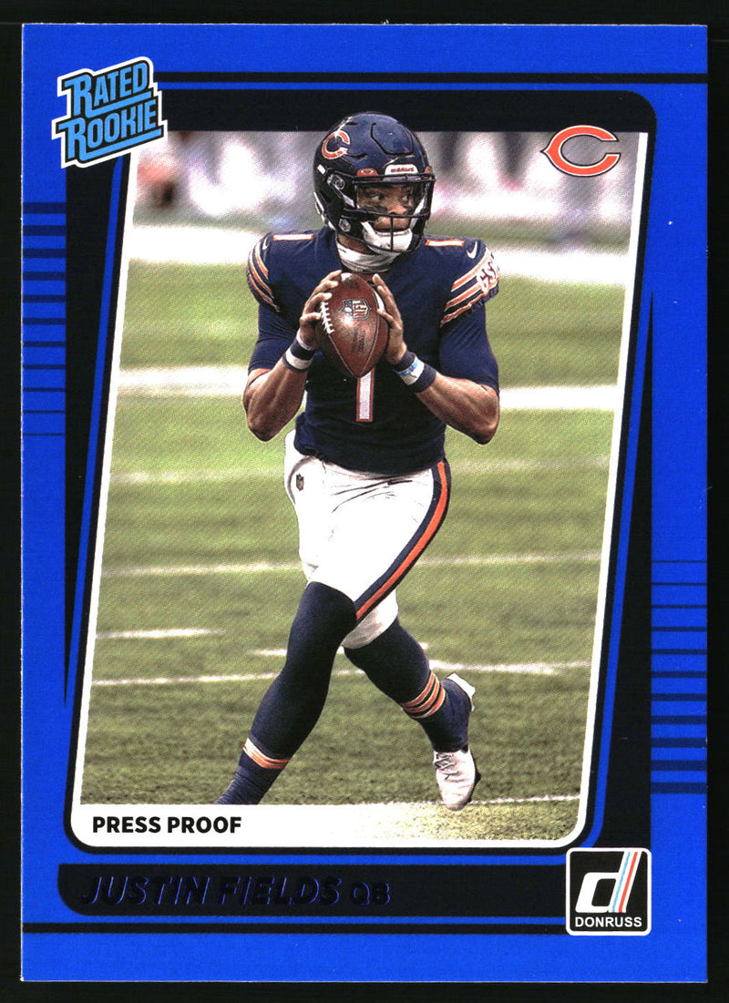 Justin Fields 2021 Donruss #253 Press Proof Blue RC