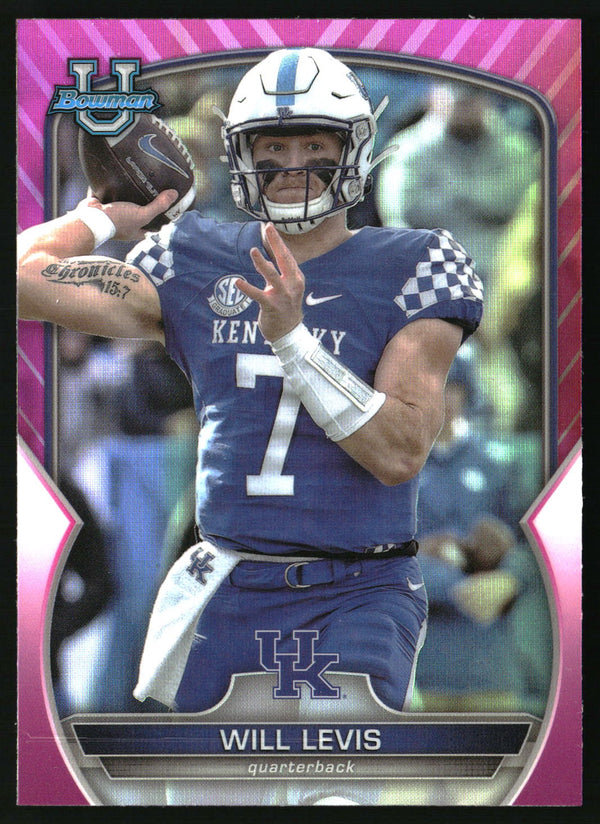 Will Levis 2022 Bowman University Chrome #5 Pink Refractor