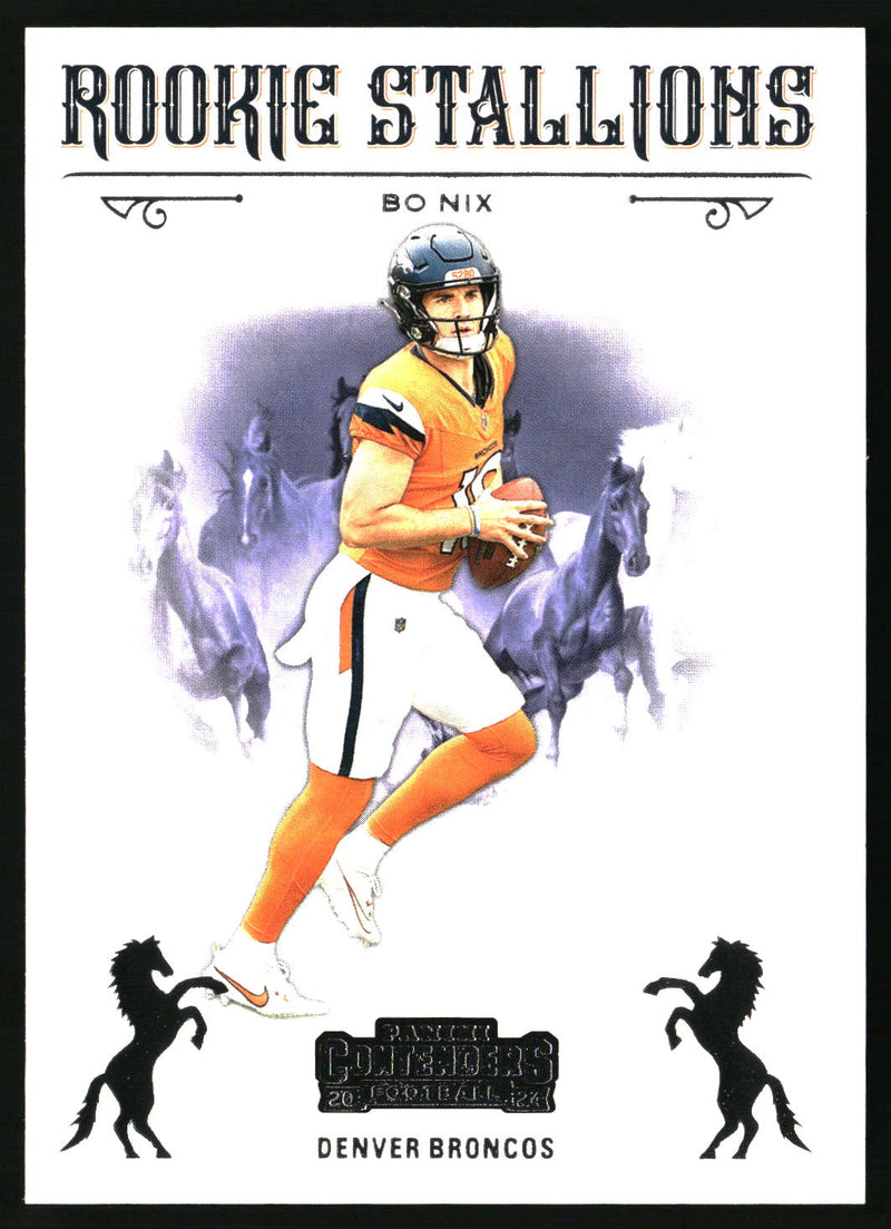 Bo Nix 2024 Panini Contenders #2 Rookie Stallions