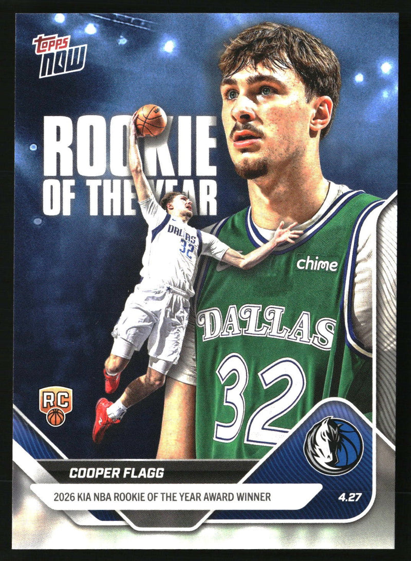 Cooper Flagg 2025-26 Topps Now #ROTY Awards