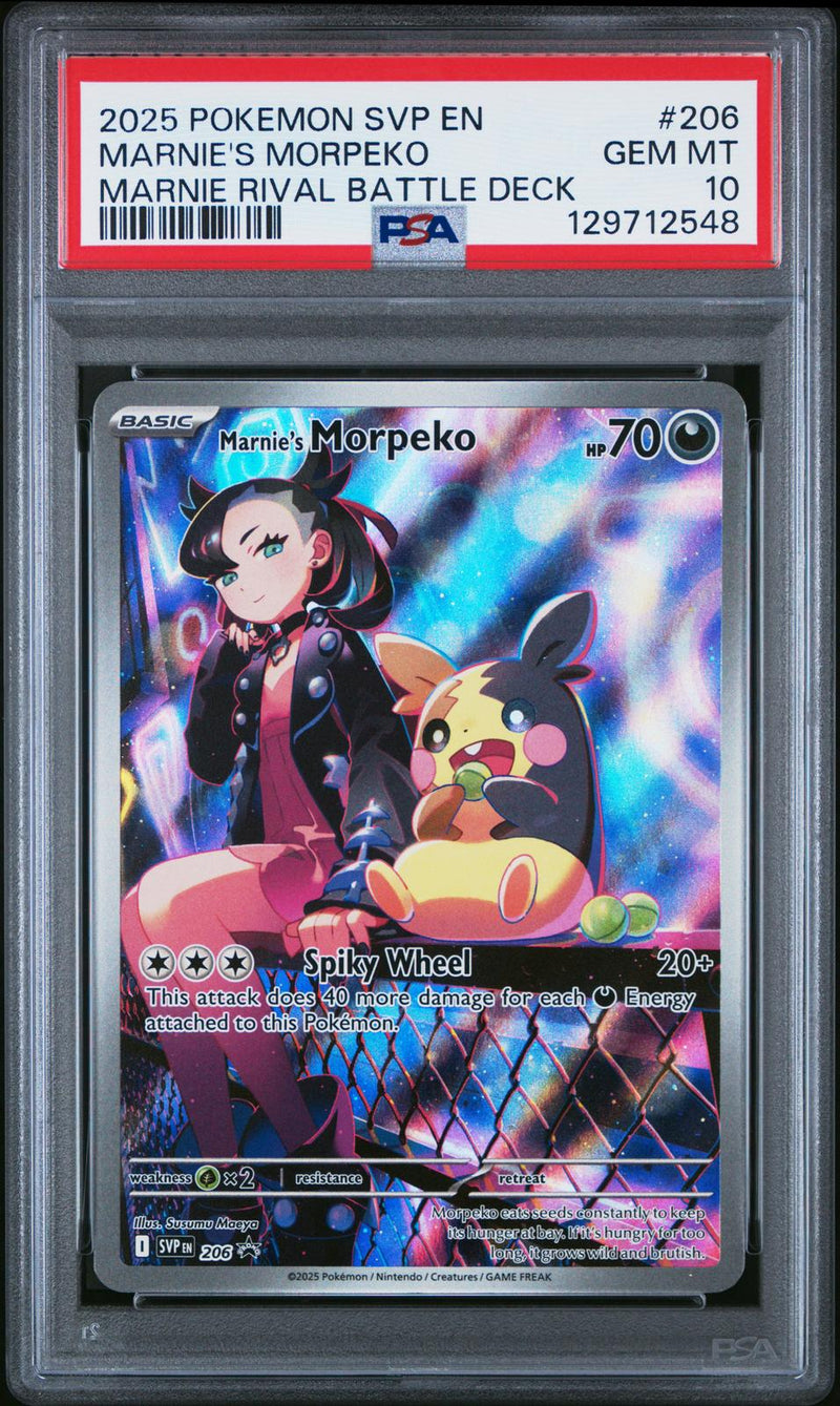Marnie's Morpeko #206 2025 Pokemon Svp En-Sv Black Star Promo PSA 10