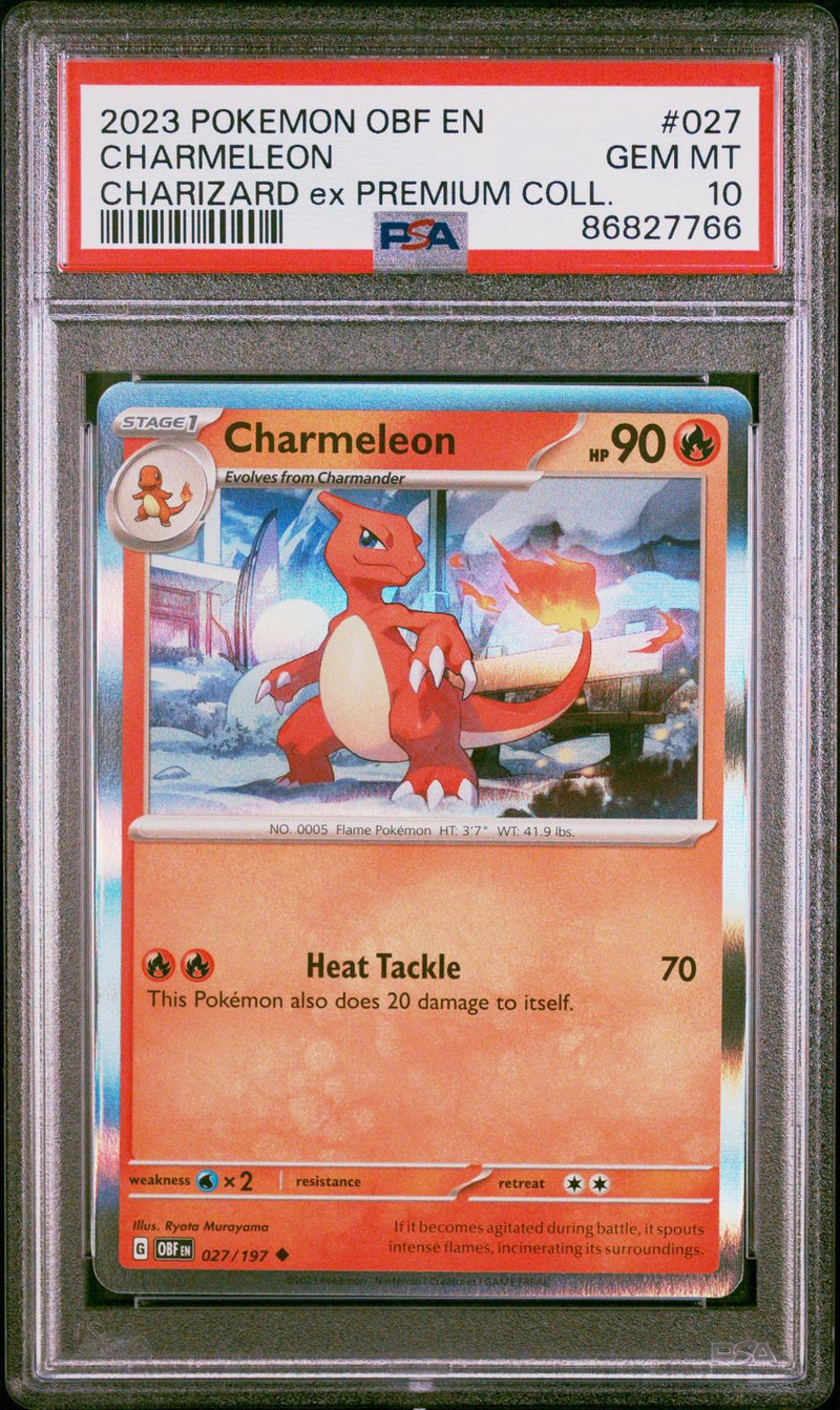 Charmeleon #027 2023 Pokemon Obf En-Obsidian Flames PSA 10