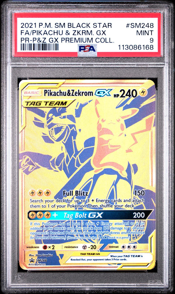 Pikachu & Zkrm. Gx #SM248 2021 Pokemon Sm Black Star Promo PSA 9