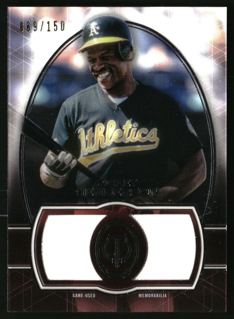 Rickey Henderson 2019 Topps Tribute #DR-RH Single-Player Dual Relics SN, MEM