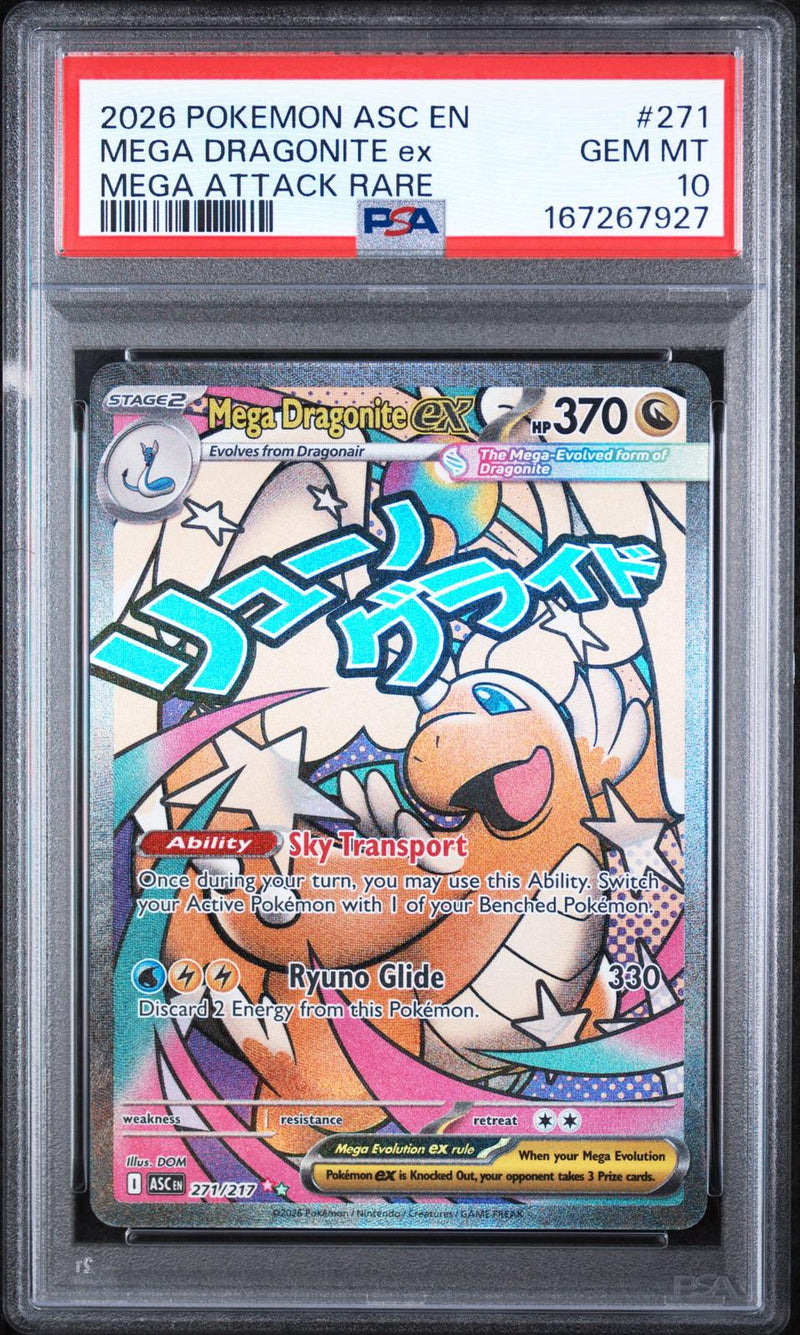 Mega Dragonite Ex #271 2026 Pokemon Asc En-Ascended Heroes PSA 10