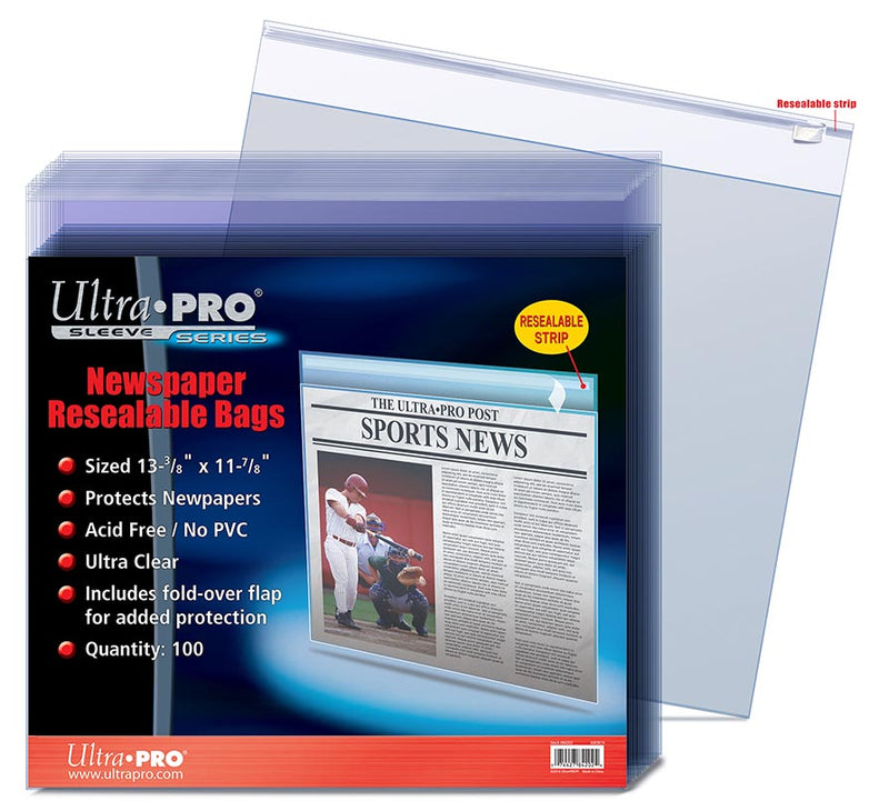 Ultra PRO: Newspaper Resealable Bags 100ct Sleeves