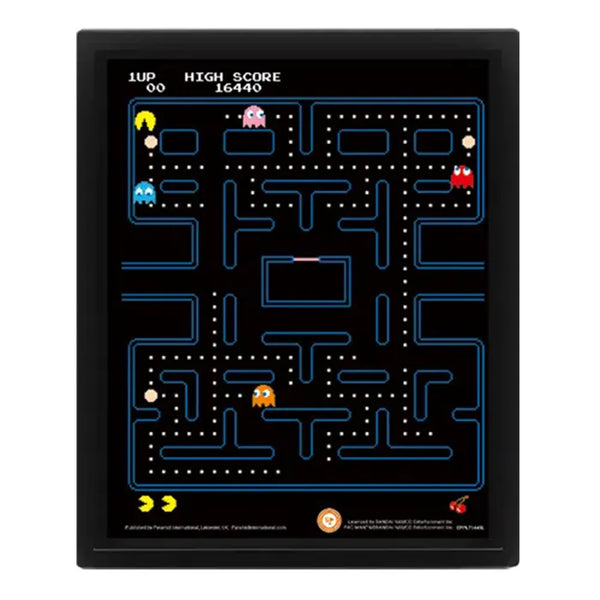 Pac-Man - Maze (8"x10" Lenticular Shadow Box)