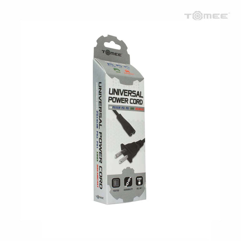 Tomee Universal Power Cord For: Xbox Series X®/ Xbox Series S®/ PS4®/ PS3® (Slim Model)/ PS2®/ PlayStation®/ Xbox®/ Dreamcast®/ Saturn®