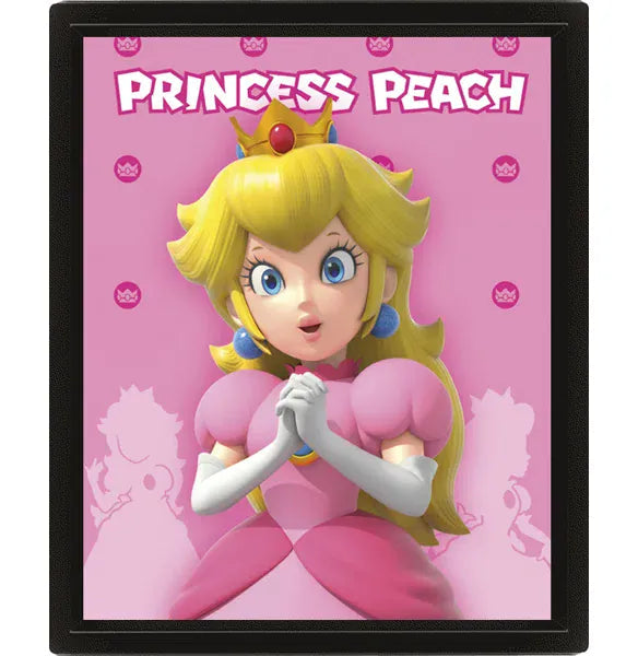 Super Mario - Princess Peach (8"x10" Lenticular Shadow Box)