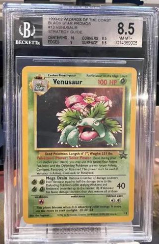 1999-02 Pokemon WOTC Black Star Promos #13 Venusaur (Strategy Guide) BGS 8.5