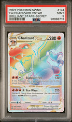 2022 Pokemon Brilliant Stars #174 Fa/Charizard Vstar Secret PSA 9