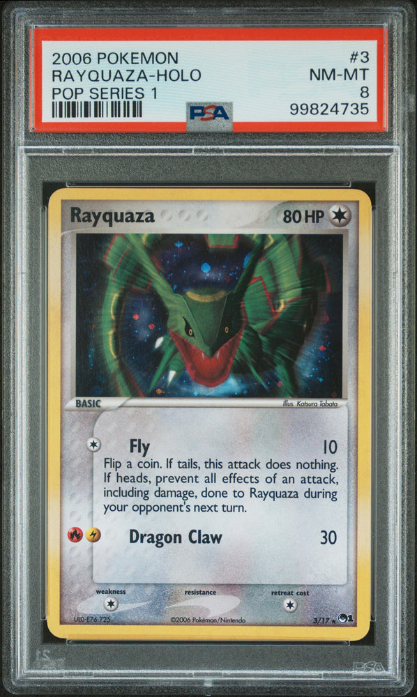 2006 Pokemon Pop Series 1 #3 Rayquaza-Holo Pop Series 1 PSA 8