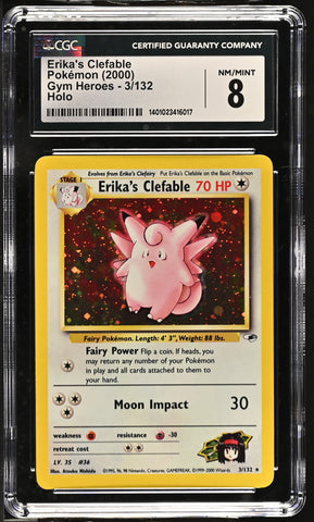 2000 Gym Heroes - Unlimited #3/132 Erika's Clefable CGC 8