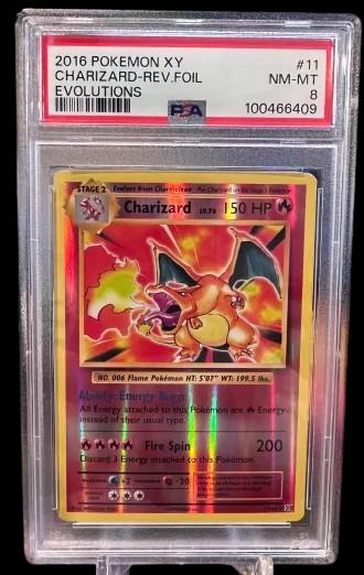 2016 Pokemon Xy Evolutions #11 Charizard-Rev.Foil Evolutions PSA 8