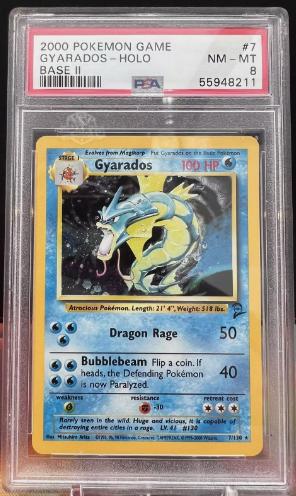 2000 Pokemon Game Base Ii #7 Gyarados-Holo Base Ii PSA 8