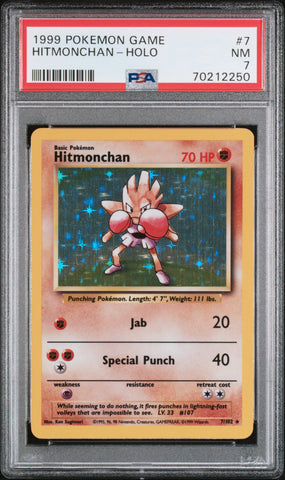 1999 Pokemon Game #7 Hitmonchan-Holo PSA 7