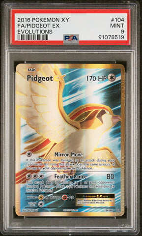 2016 Pokemon Xy Evolutions #104 Fa/Pidgeot Ex Evolutions PSA 9