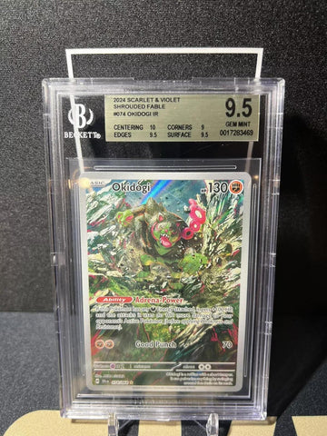 2024 Pokemon Scarlet and Violet Shrouded Fable #074 Okidogi IR BGS 9.5