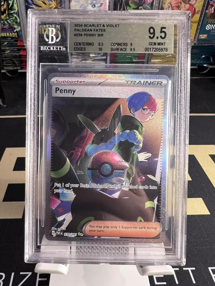 2024 Pokemon Scarlet and Violet Paldean Fates #239 Penny SIR BGS 9.5