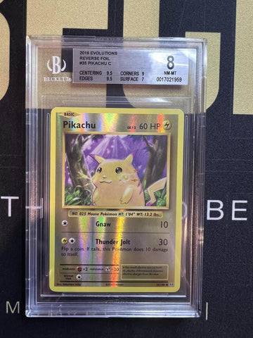 2016 Pokemon XY Evolutions Reverse Foil #35 Pikachu C BGS 8.0