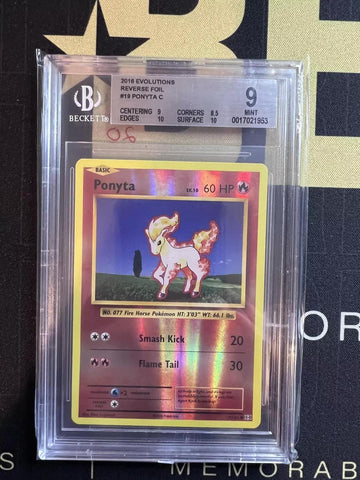 2016 Pokemon XY Evolutions Reverse Foil #19 Ponyta C BGS 9.0