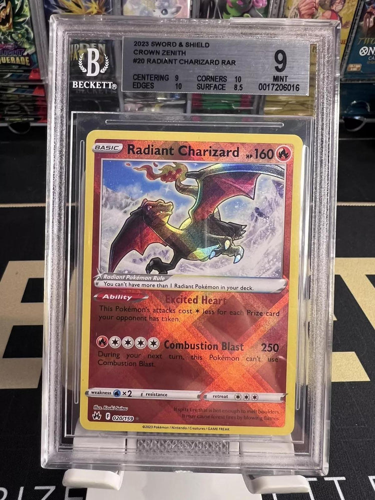 2023 Pokemon Sword and Shield Crown Zenith #20 Radiant Charizard RAR BGS 9.0