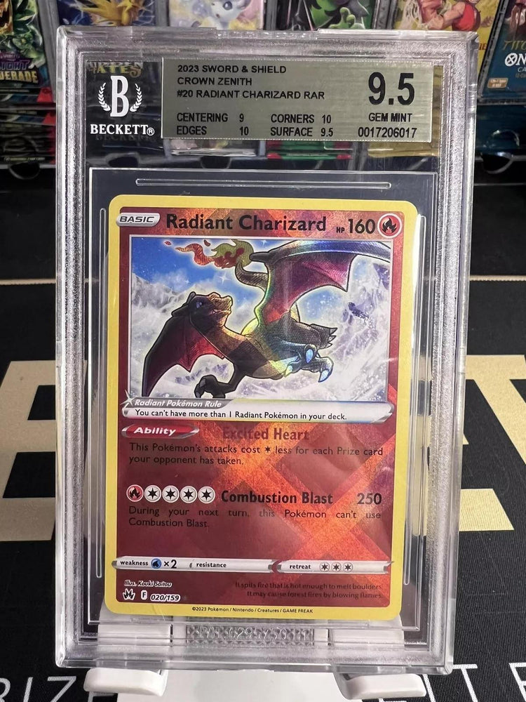 2023 Pokemon Sword and Shield Crown Zenith #20 Radiant Charizard RAR BGS 9.5