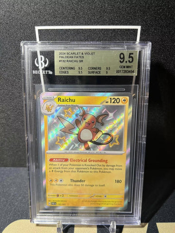 2024 Pokemon Scarlet and Violet Paldean Fates #132 Raichu SR BGS 9.5