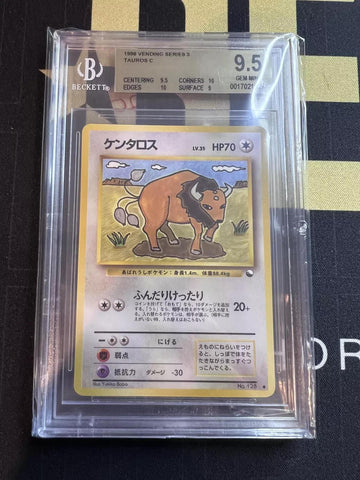 1998 Pokemon Vending Series 3 #NNO Tauros C BGS 9.5