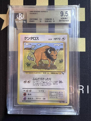 1998 Pokemon Vending Series 3 Tauros C BGS 9.5