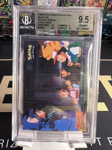 1999 Topps Pokemon Movie Edition Blue Foil #15 The Tempest - A Bad Omen BGS 9.5