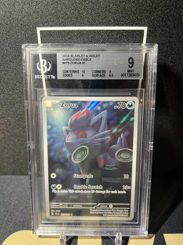 2024 Pokemon Scarlet and Violet Shrouded Fable #075 Zorua IR BGS 9.0