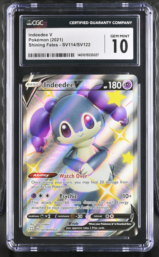 2021 Shining Fates #SV114/SV122 Indeedee V CGC 10