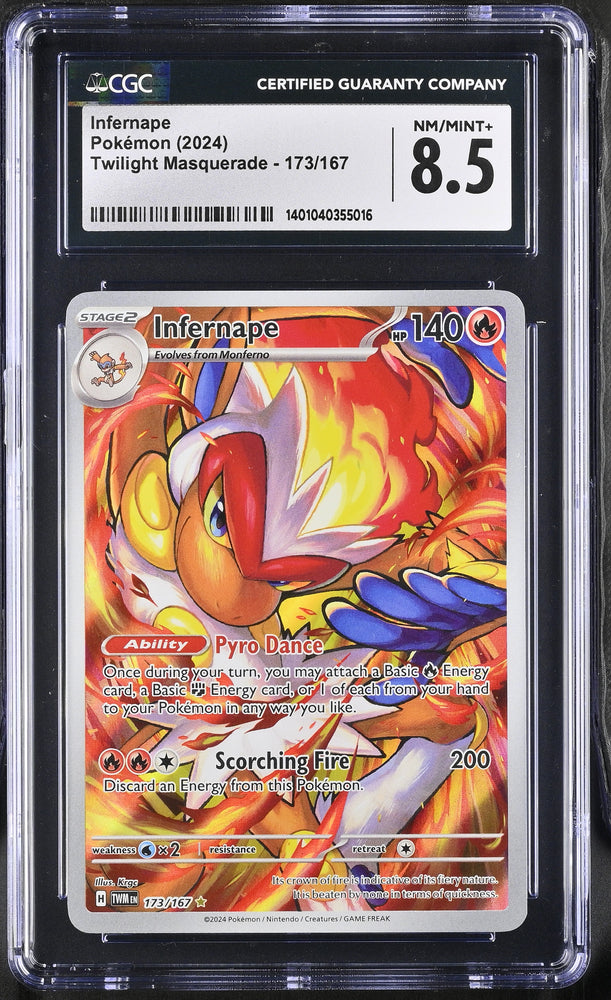 2024 Twilight Masquerade - TWM EN #173/167 Infernape CGC 8.5