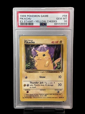 Pikachu #58 1999 Pokemon Game PSA 10 EC3 Stamp