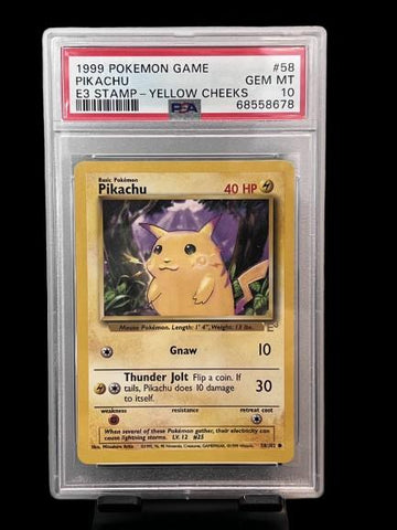 Pikachu #58 1999 Pokemon Game EC3 Stamp PSA 10