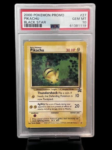 Pikachu #27 2000 Pokemon Promo Black Star PSA 10