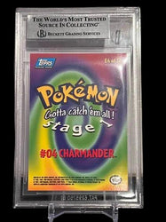 Charmander #E4 1999 Topps Pokemon Movie Animation Edition Blue BGS 8.5