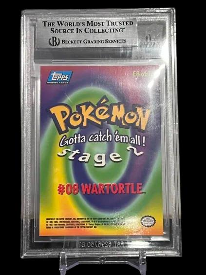 Wartortle #E8 1999 Topps Pokemon Movie Animation Edition Blue BGS 8.5