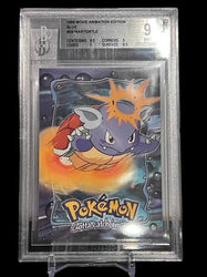 Wartortle #E8 1999 Topps Pokemon Movie Animation Edition Blue BGS 9
