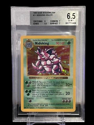 Nidoking #11 1999 Pokemon Base Shadowless BGS 6.5