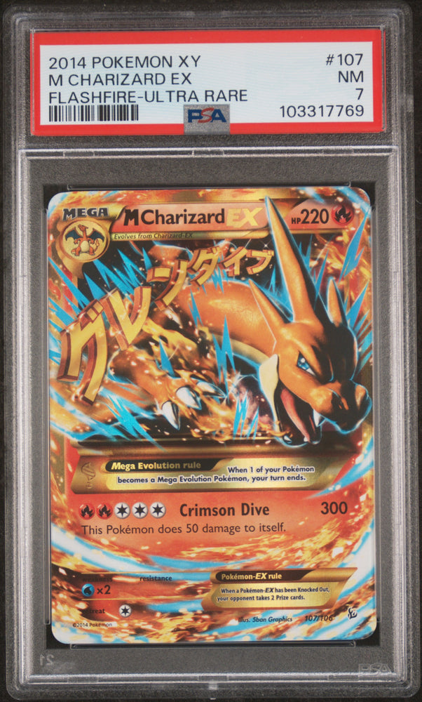 M Charizard Ex #107 2014 Pokemon Xy Flashfire PSA 7