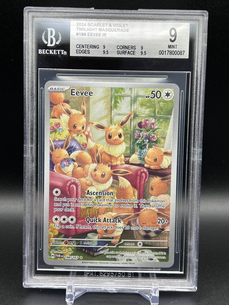 Eevee IR #188 2024 Pokemon Scarlet and Violet Twilight Masquerade BGS 9.0